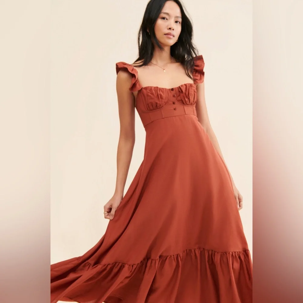 Farm Rio Ruffle Strap Maxi Dress - Picture 4 of 8